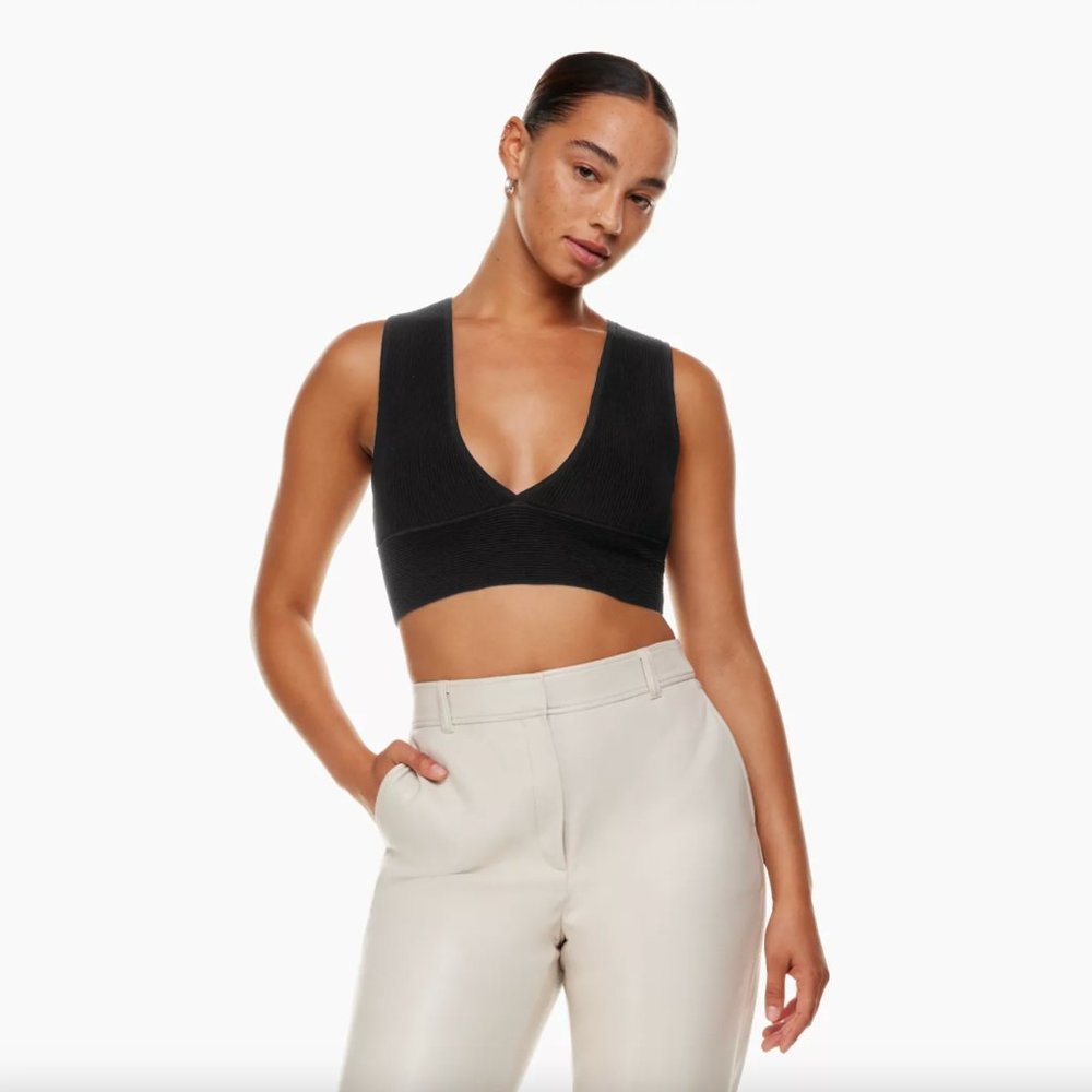 Aritzia Babaton Sculpt Knit Deep V Tank Size XS